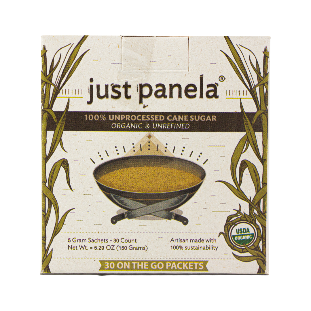 Just Panela - Hand Crafted Cane Sugar Unrefined & Organic (30 Packets)