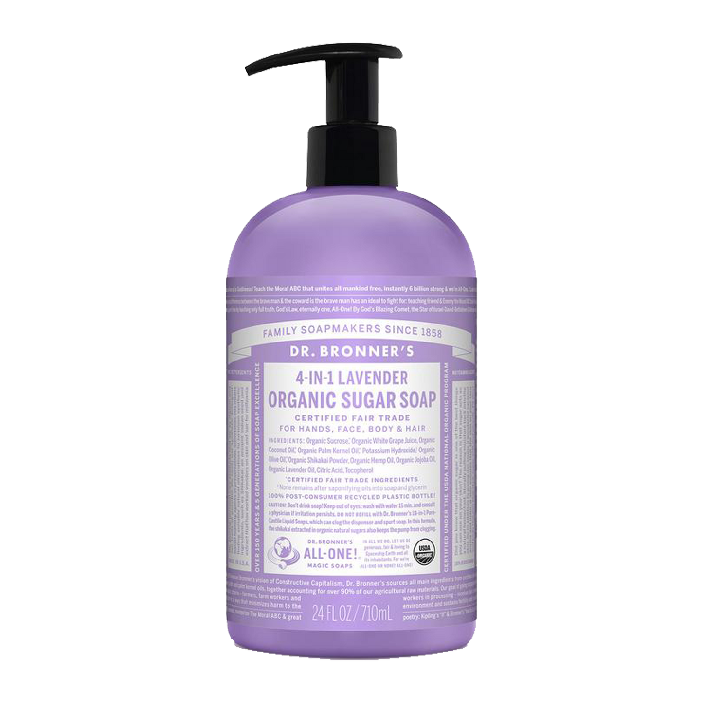 Dr. Bronner's - 4 in 1 - Lavender Sugar Soap - (24 oz)