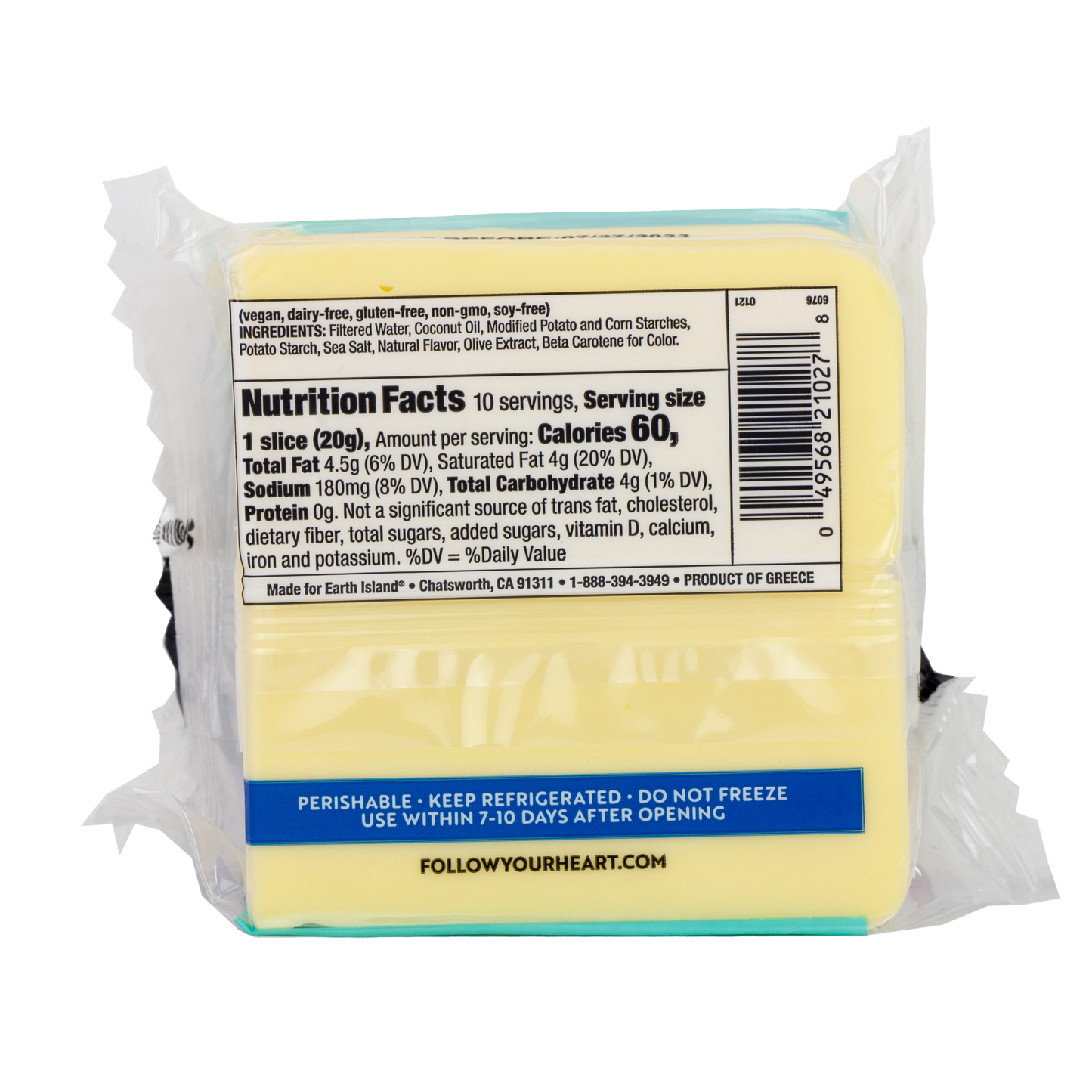 Follow Your Heart - Vegan Cheese Provolone Slices (Pick-Up Store Only)