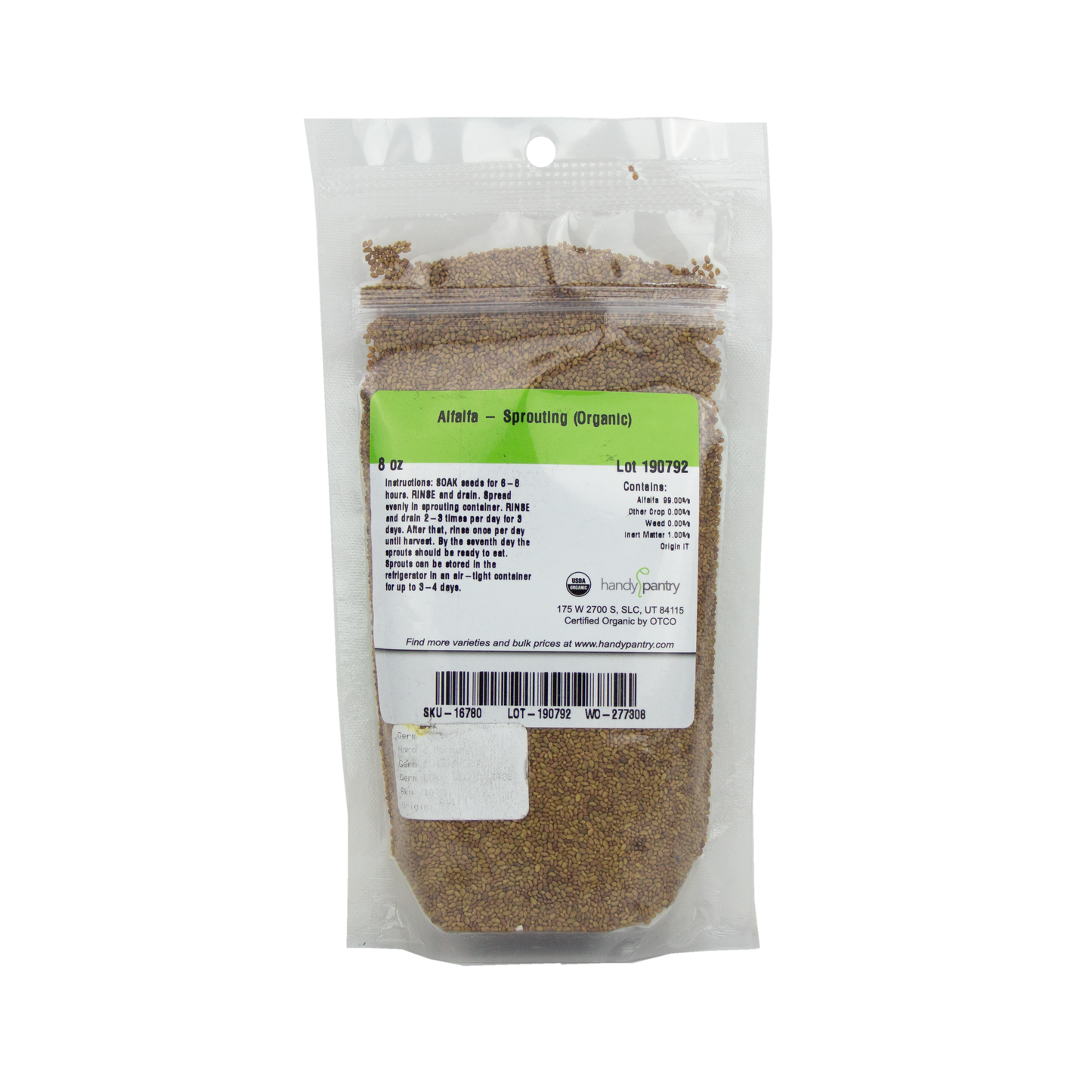 Handy Pantry - Alfalfa Sprouting Seeds 8oz