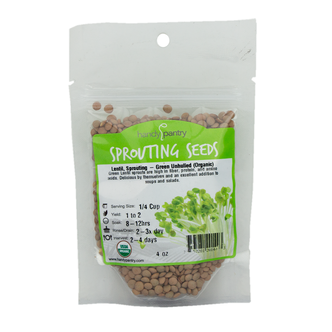 Handy Pantry - Lentil, Sprouting - Green Unhulled (Organic) (4oz)