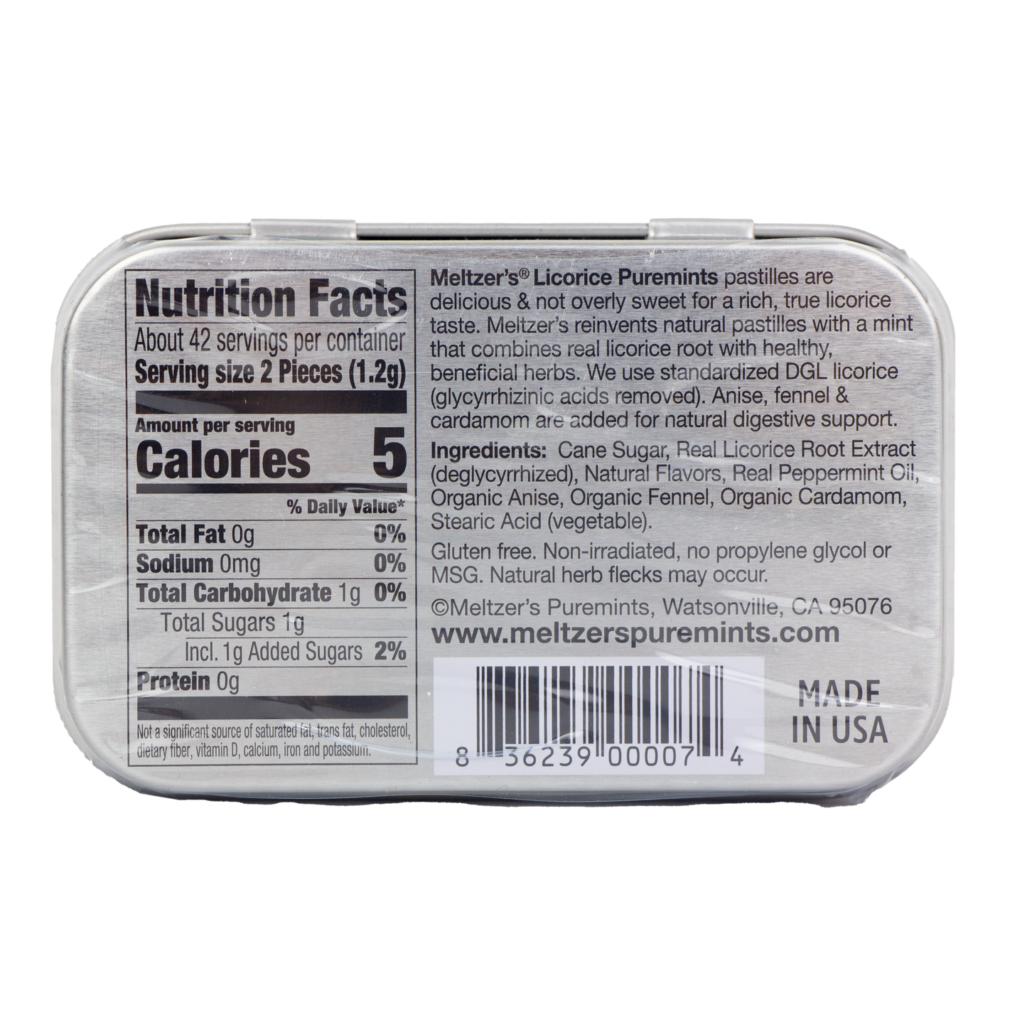 Meltzer's Pure Mints- Licorice