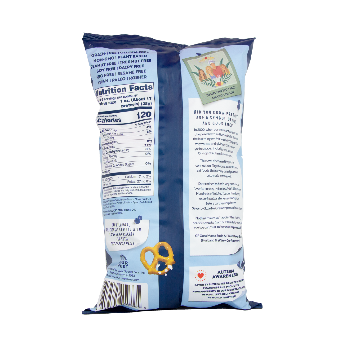 Savor by Suzie - Grain Free Pretzels Sea Salt (6.5 oz.)