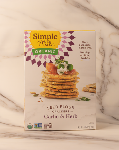 Simple Mills - Garlic & Herb Sprouted Seed Crackers