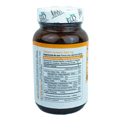 E&D Herbs - Turmeric 500 mg