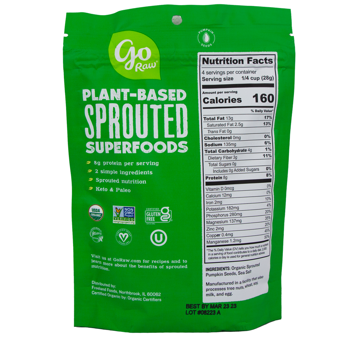 Go Raw - Sprouted Organic Pumpkin Seeds - Sea Salt