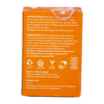 Ethique - Gingersnap Face Scrub Bar