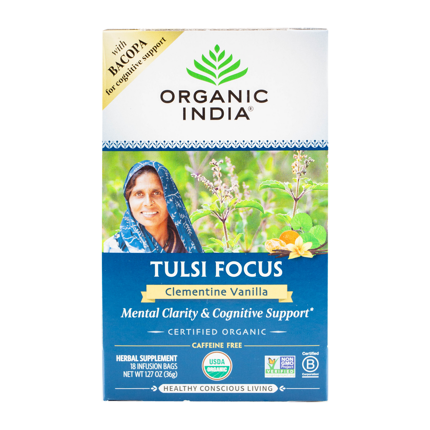 Organic India - Tusli Focus - Clementine Vanilla