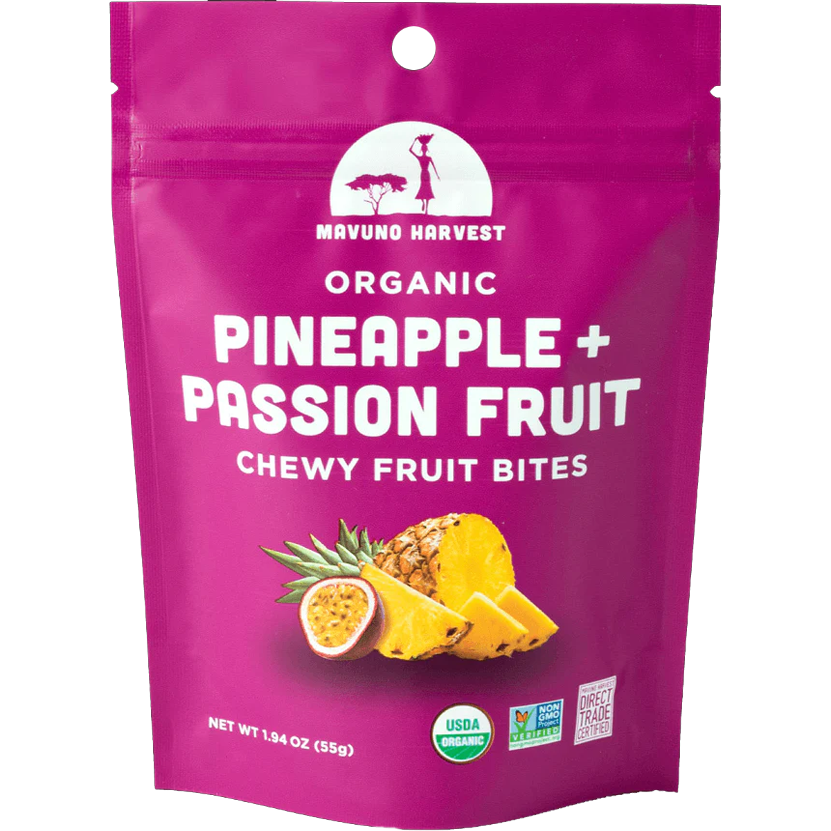 Mavuno Harvest Organic Fruit Bites: Pineapple & Passionfruit