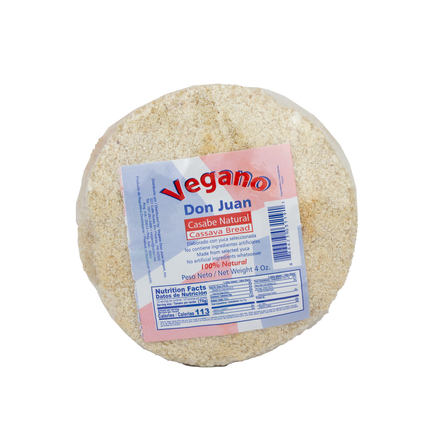 Vegano Don Juan - Casabe Natural (4.0 oz) (Store Pick-Up Only)