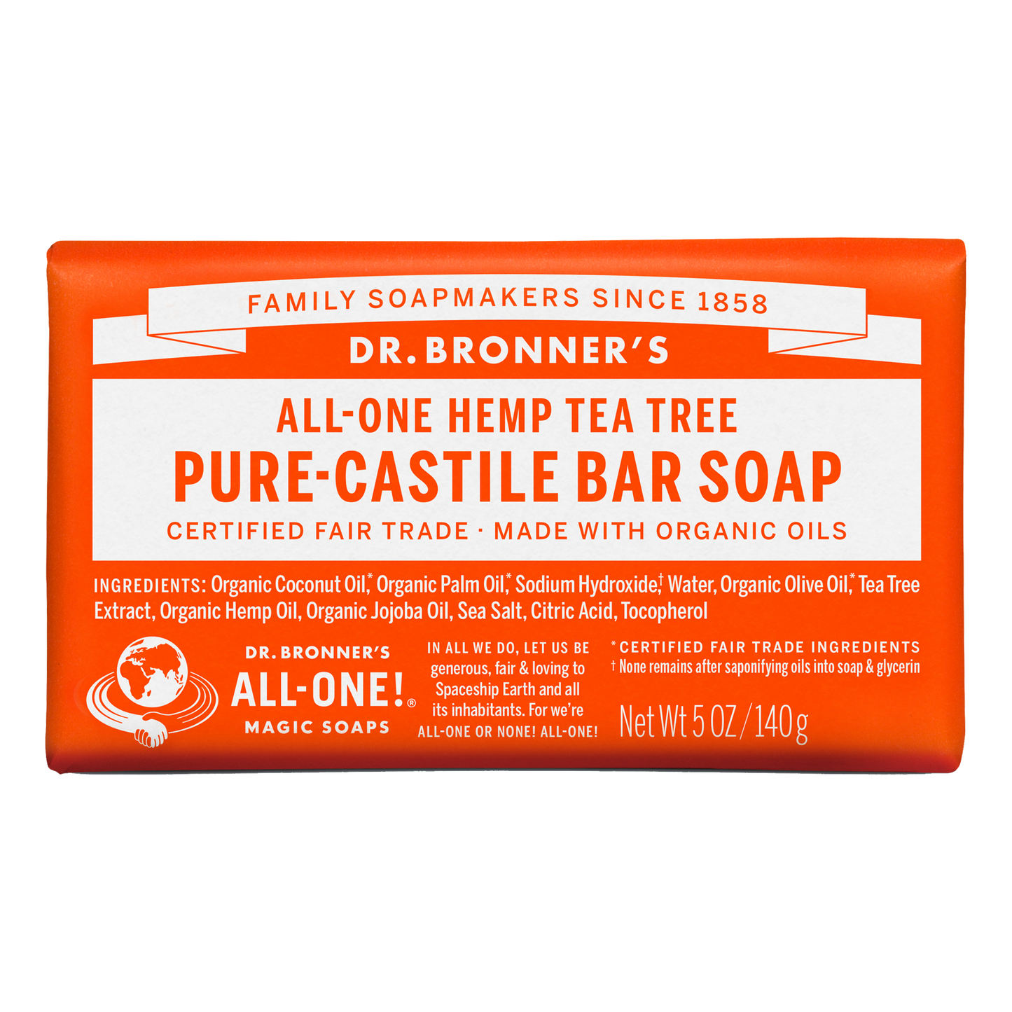 Dr. Bronner's - Pure Castle Bar Soap - Tea Tree (5 oz)