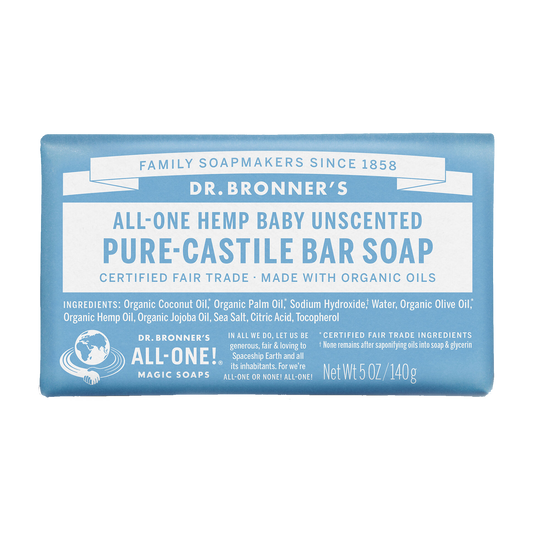 Dr. Bronner's - Pure Castle Bar Soap - Baby Unscented (5 oz)