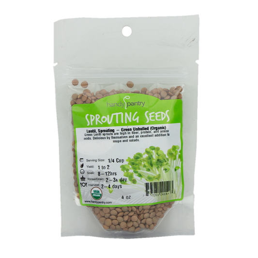 Handy Pantry - Lentil, Sprouting - Green Unhulled (Organic) (4oz)