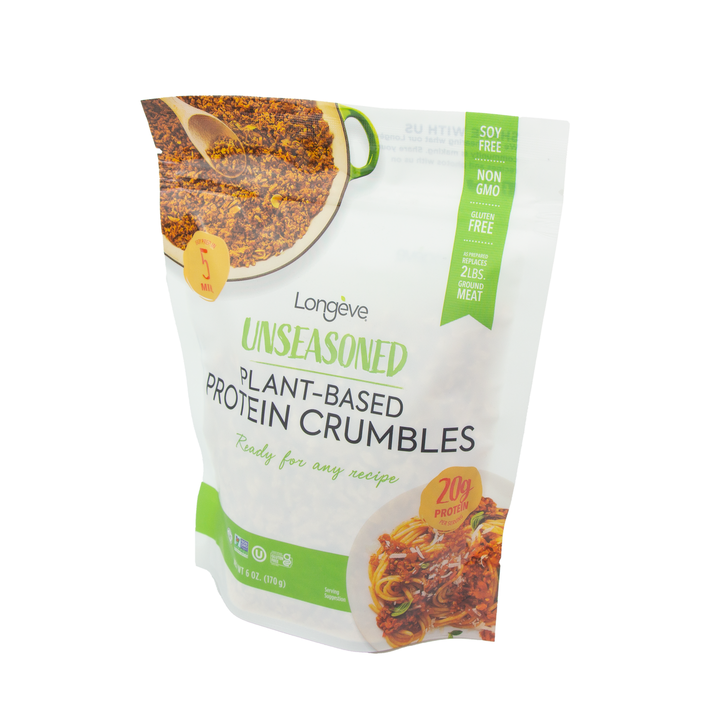 Longeve - Unseasoned - Plant Based Protein Crumbles (6 oz)